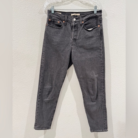 Levi’s Premium Denim Women’s Wedgie Fit Ankle Button Bite My Dust Grey Jeans 27 - Picture 7 of 16